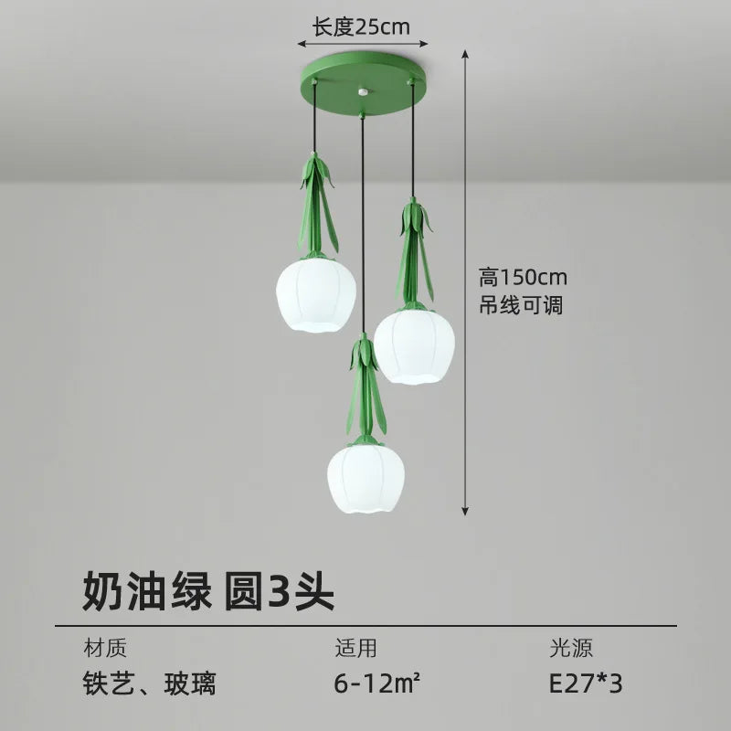 lustre art déco en verre avec abat-jour floral suspendu - vue 6 sur 11
