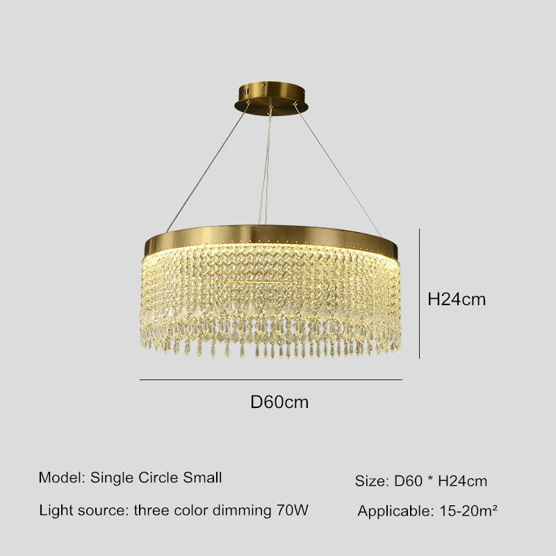 lustre en cristal led design moderne pour décoration intérieure - vue 9 sur 11