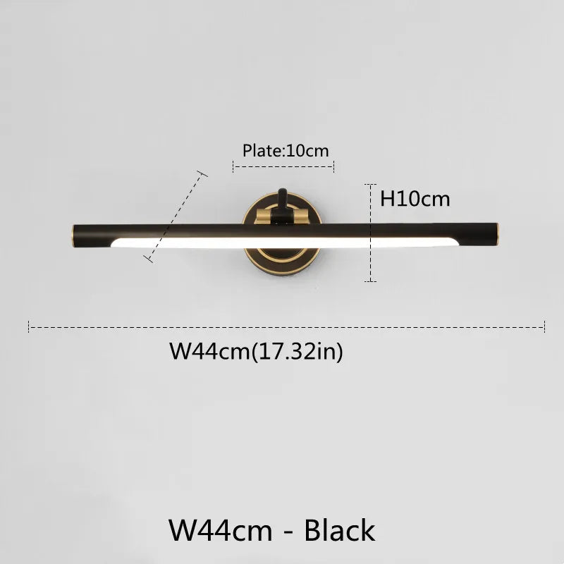 Américain Led salle de bain applique miroir lampe noir Bronze lampes de vanité pour la maison moderne intérieur appliques murales luminaire Makeu - vue 11 sur 11