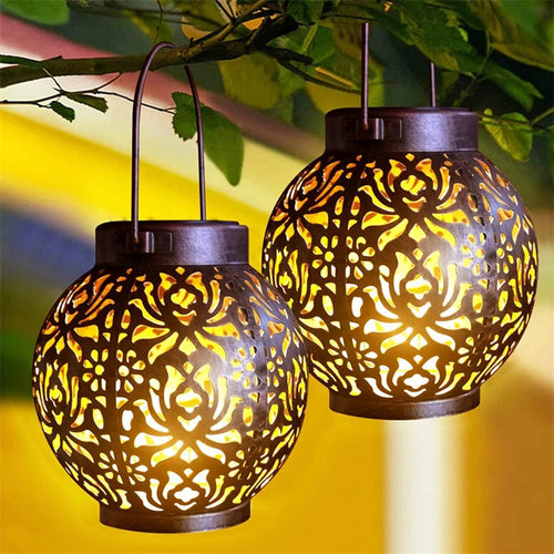 lampes solaires suspendues rétro pour jardin et extérieur - vue 5 sur 8