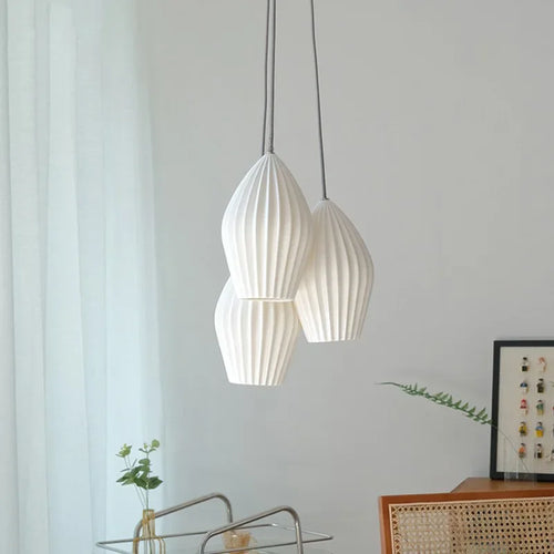 Lamp 3/5 Light Mid Century Pendant Lighting Kitchen Island White Ceramic Cluster Pendant Lights Small Milk Chandelier Vintage - vue 7 sur 10