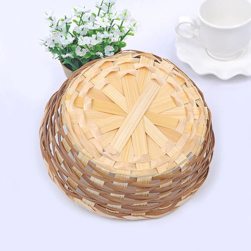 panier de rangement pour fruits et collations en osier et bambou - vue 7 sur 7