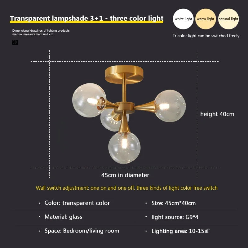 lustre nordique en verre blanc pour éclairage intérieur - vue 17 sur 23