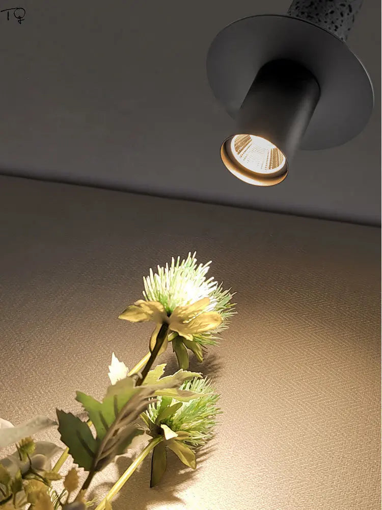 lampe suspendue moderne en pierre à trou noir idéale pour bar ou studio - vue 6 sur 9