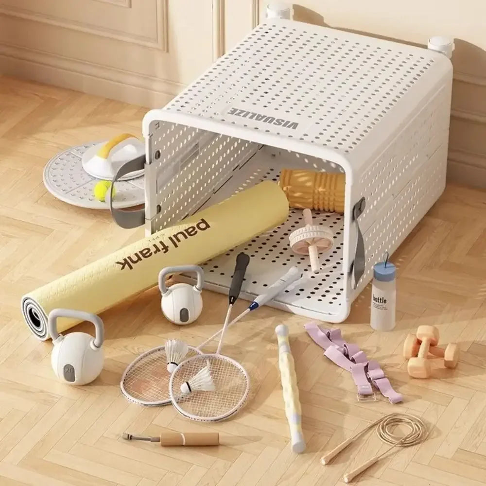 panier de rangement pliable imitation rotin pour jouets et linge - vue 7 sur 12