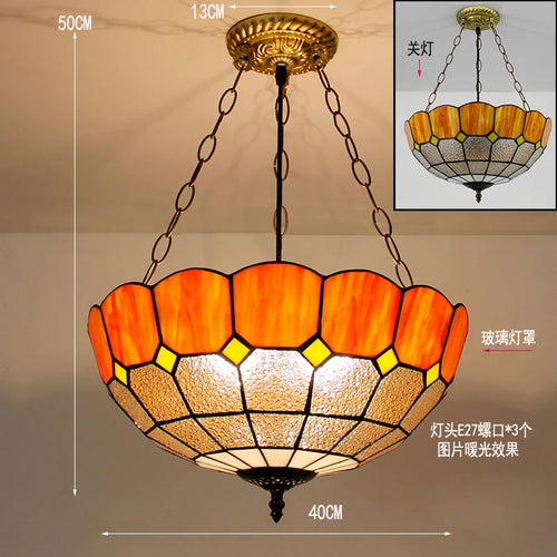 suspension en verre teinté style tiffany pour décoration intérieure - vue 21 sur 26