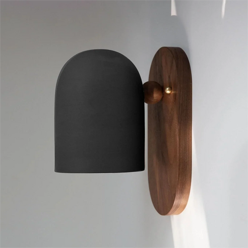 Walnut Wood Iron, Simple Modern Wabi-sabi style, Wall Sconce for Bedroom, Bedside, Living, Dining Room, Corridor Aisle - vue 9 sur 8