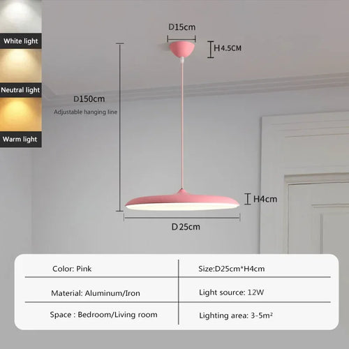 lampe led suspendue design nordique avec soucoupe volante - vue 13 sur 14