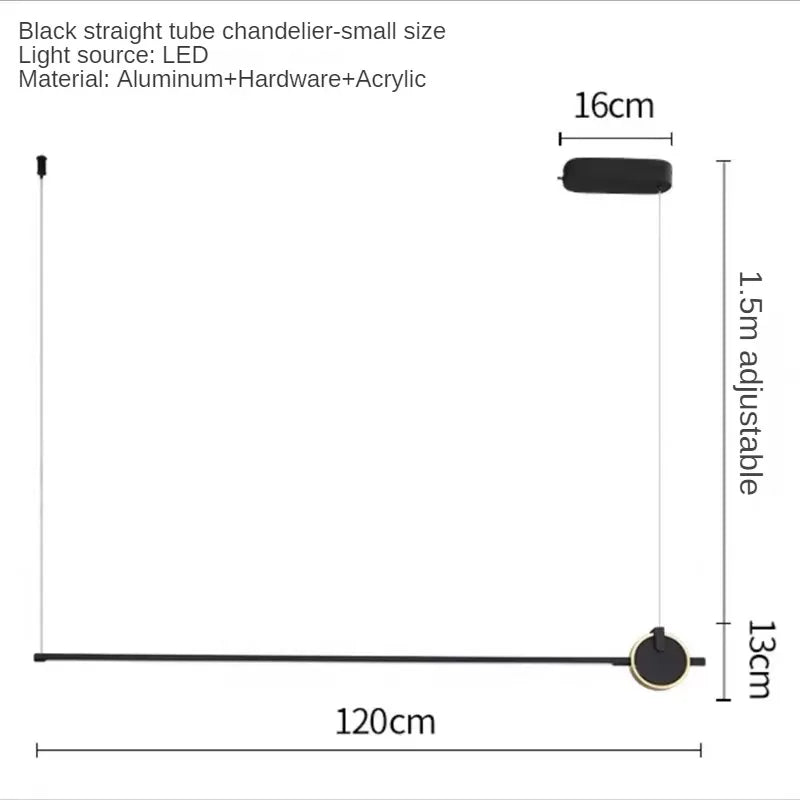 lustre minimaliste moderne en ligne droite pour bureau design - vue 8 sur 8