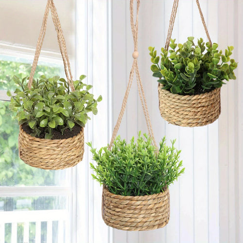 plantes artificielles eucalyptus romarin décoration verte en pot - vue 3 sur 9