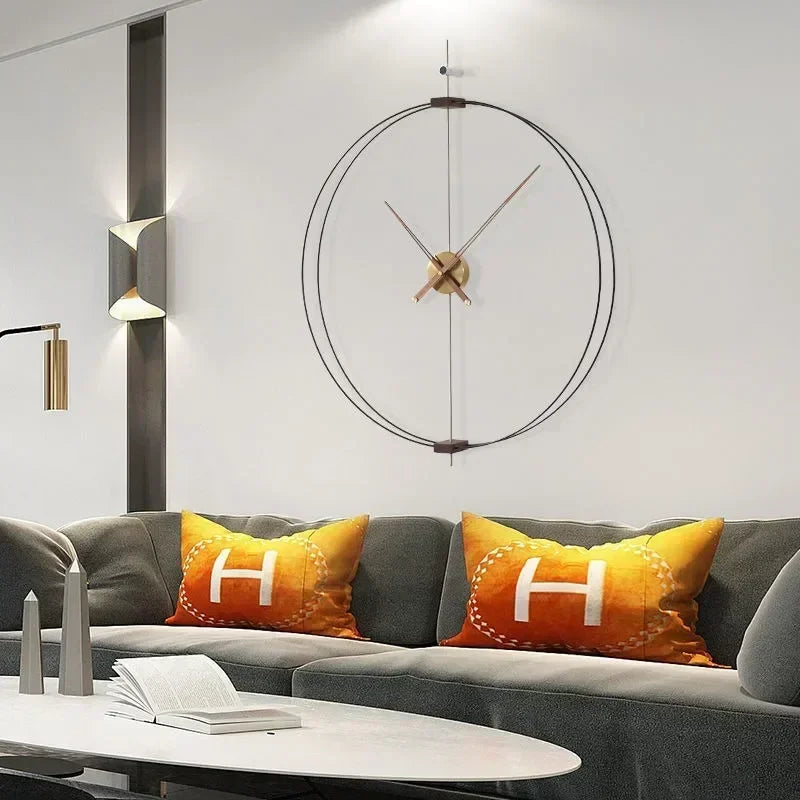 horloge murale silencieuse design en bois pour décoration moderne - vue 4 sur 8