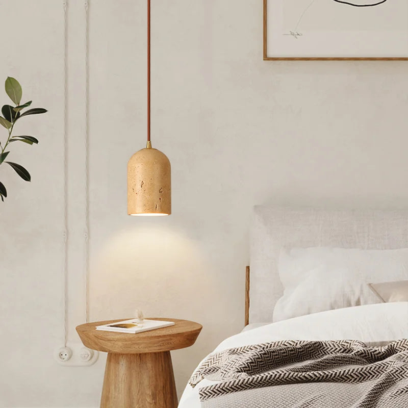 suspension vintage en pierre naturelle avec éclairage led