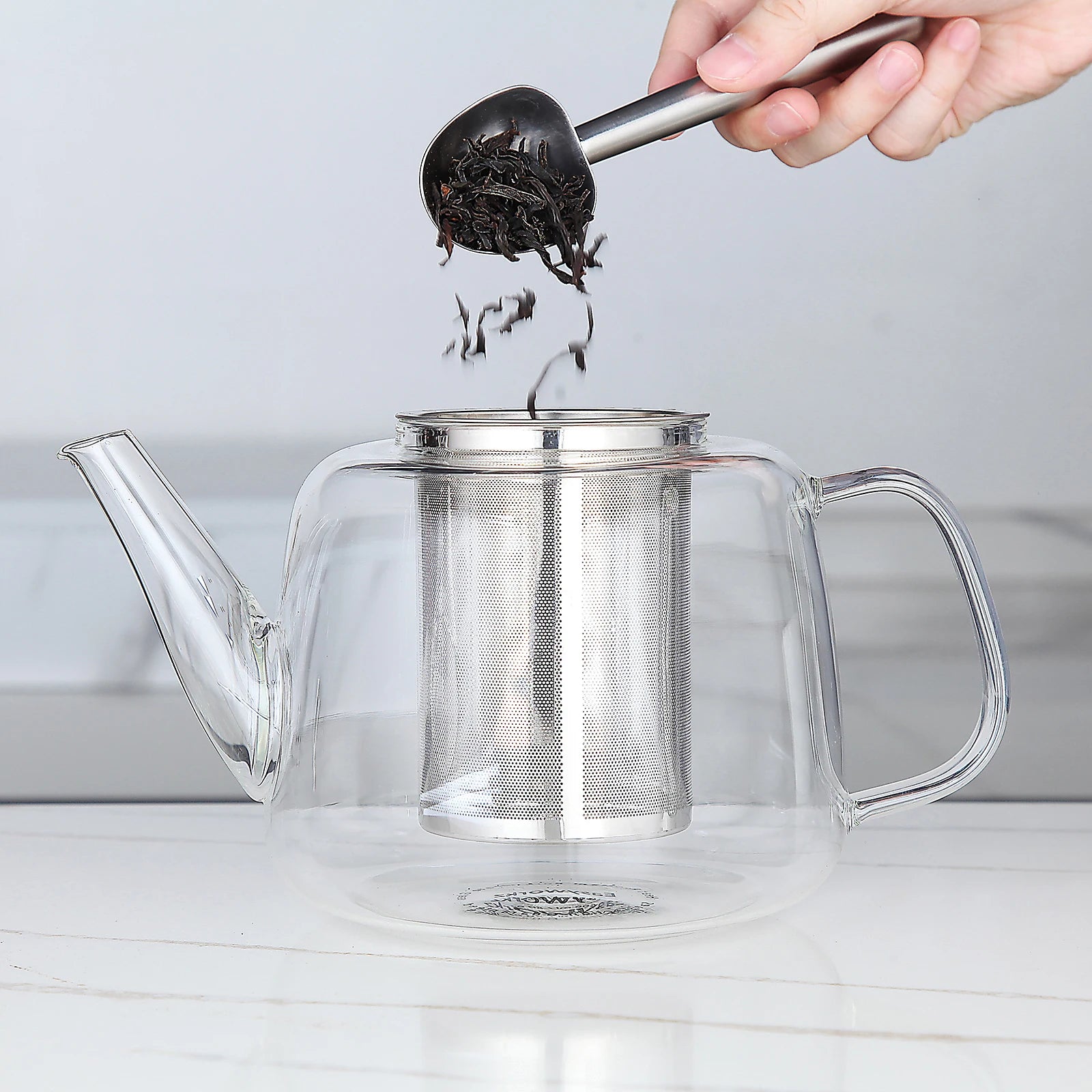 Théière verre borosilicate 1 5l infuseur inox amovible - vue 5 sur 6