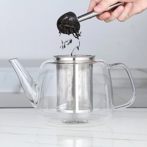 Théière verre borosilicate 1 5l infuseur inox amovible
