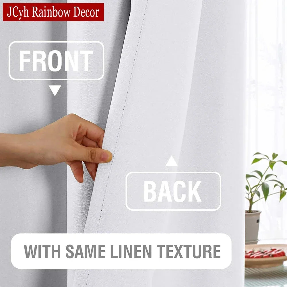 Rideau occultant aspect lin moderne pour chambre salon - vue 4 sur 8