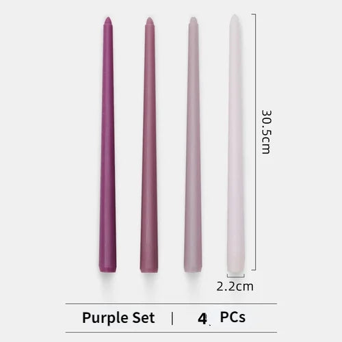 lot de 4 bougies coniques non parfumées pour décoration festive - vue 17 sur 22