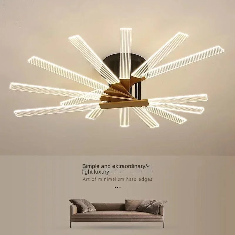 lustre acrylique dimmable moderne pour décoration intérieure élégante - vue 3 sur 12