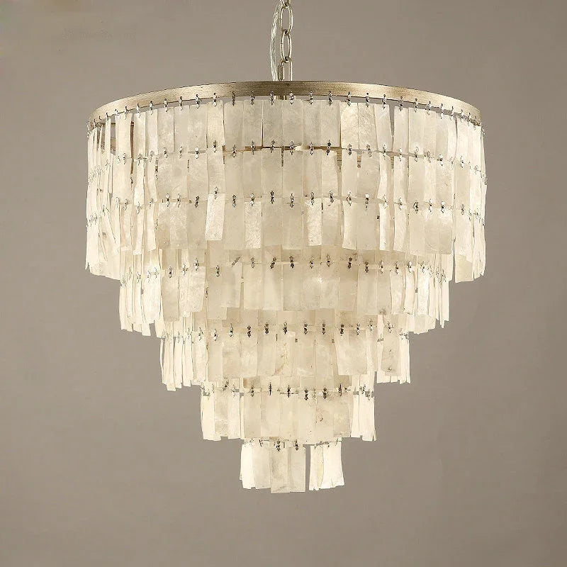 lustre rétro en coquillage pour décoration intérieure élégante - vue 6 sur 14