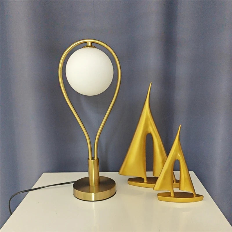 lampes de sol led artistiques en forme de raquette avec boule de verre - vue 4 sur 7