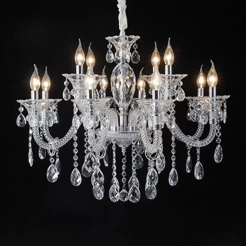 lustre moderne en verre cristal pour espace de luxe - vue 7 sur 13