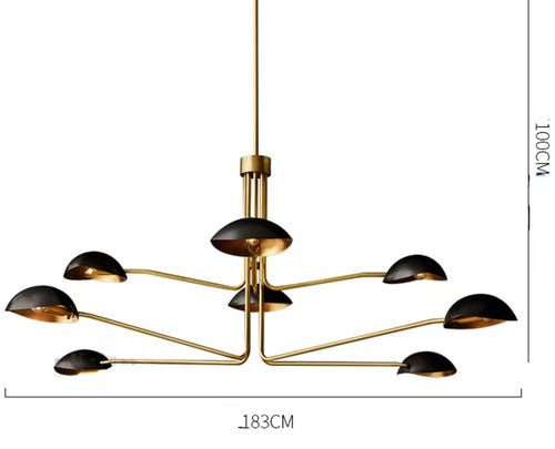 Lustre Moderne style néoclassique couleur cuivre - vue 16 sur 16