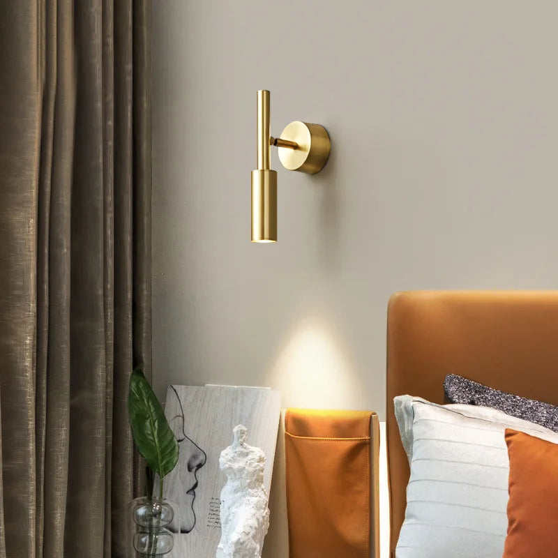 applique murale led en laiton rotative avec variateur de température