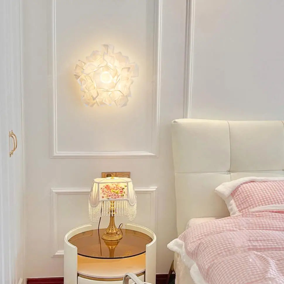 applique murale led acrylique romantique fleur blanche moderne - vue 3 sur 6