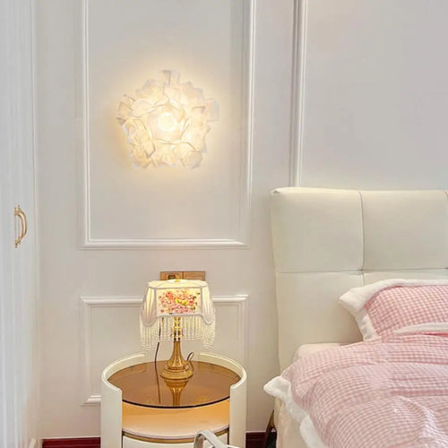 applique murale led romantique fleur blanche pour foyer moderne - vue 3 sur 6