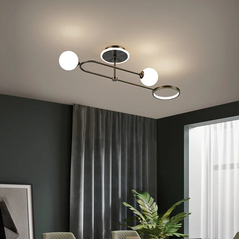lustre led moderne en verre - vue 5 sur 12