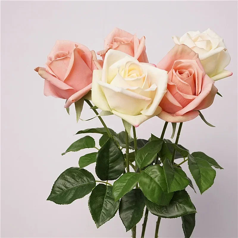 décoration de balcon fleurs artificielles roses touché réel décoratif - vue 6 sur 11