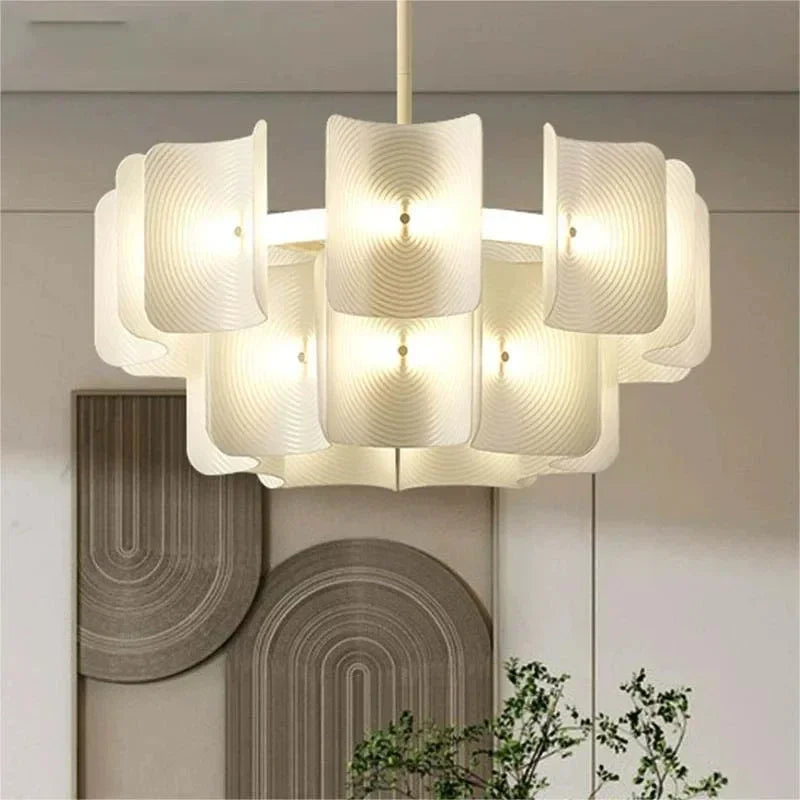 2024 LED Chandeliers Fingerprint Chandelier, Silent Style Eye Protection Living Room Bedroom Luxury Chandelier Home Decoration - vue 3 sur 9