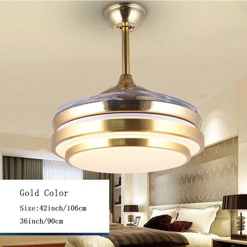 ventilateur de plafond moderne avec lumières et télécommande - vue 4 sur 8