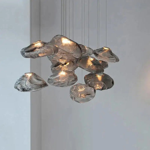 lustre en verre design créatif nuage luminaire décoratif d'intérieur pour villa