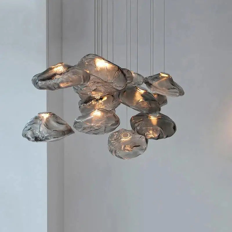 lustre en verre design créatif nuage luminaire décoratif d'intérieur pour villa - vue 5 sur 21