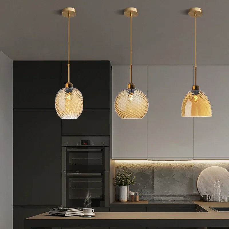 suspension en verre moderne pour éclairage décoratif intérieur - vue 4 sur 22