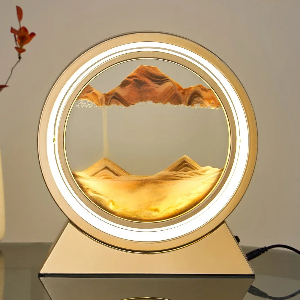 lampe de table créative avec sable mouvant 3D décoratif - vue 4 sur 24