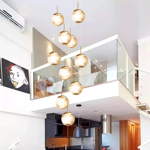 Lustre d'escalier moderne éclairage intérieur plafonnier pour salon éclairage intérieur - vue 6 sur 6