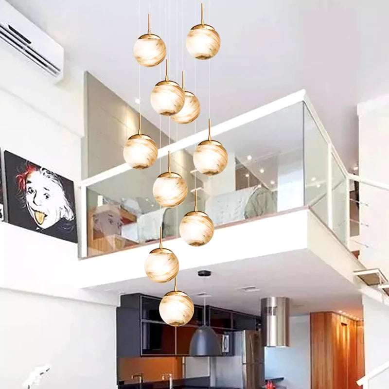 Lustre d'escalier moderne éclairage intérieur plafonnier pour salon éclairage intérieur