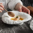 Assiette céramique texture roche bol chapeau design