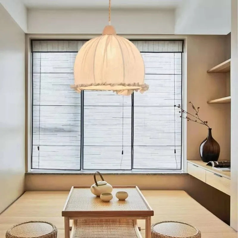 Lustre nordique en tissu de coton et de lin - vue 6 sur 16