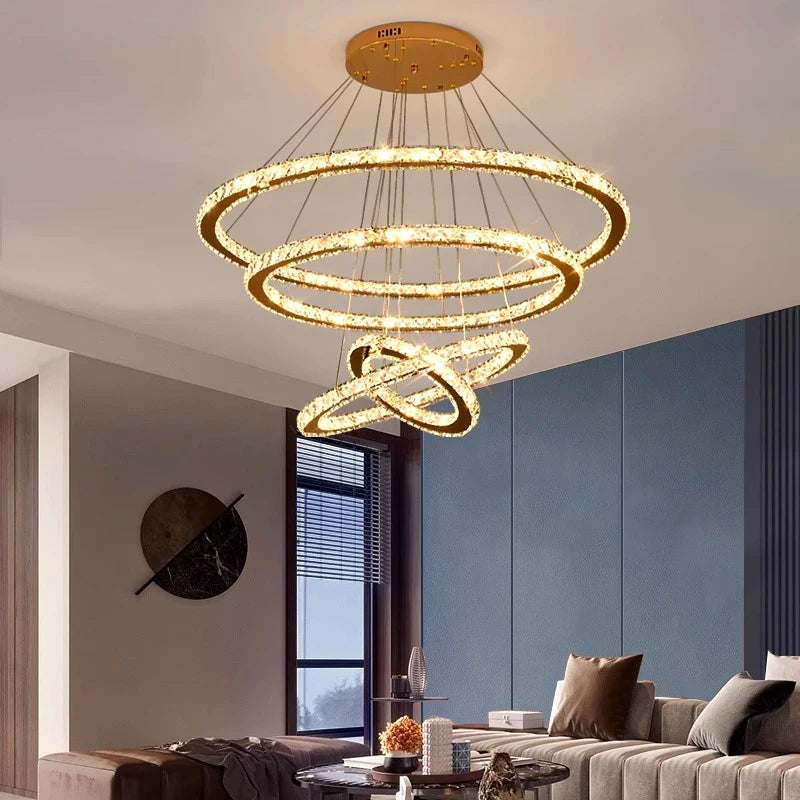 lustre moderne en cristal éclairage intérieur led suspendu