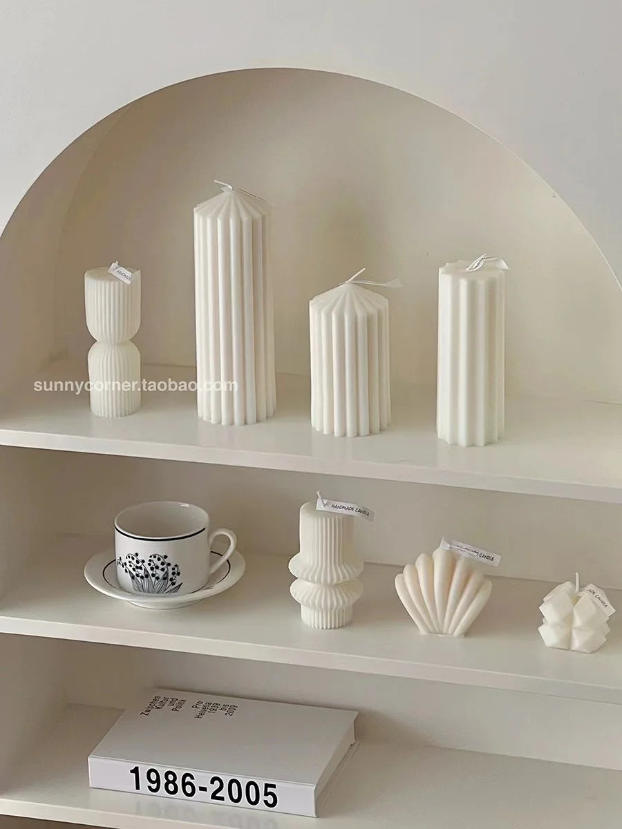 accessoires de décoration moderne bougies parfumées géométriques de luxe - vue 3 sur 12