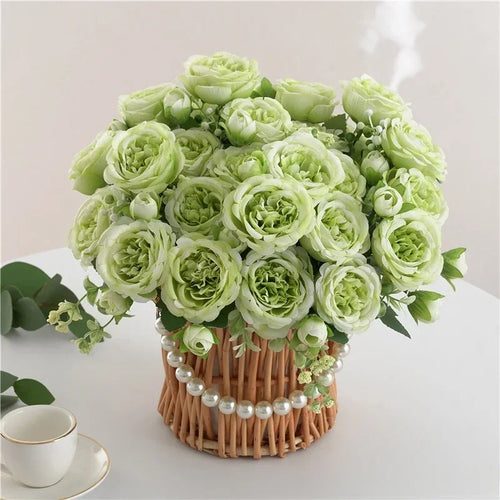 bouquet de pivoines artificielles pour décoration florale intérieure - vue 7 sur 17