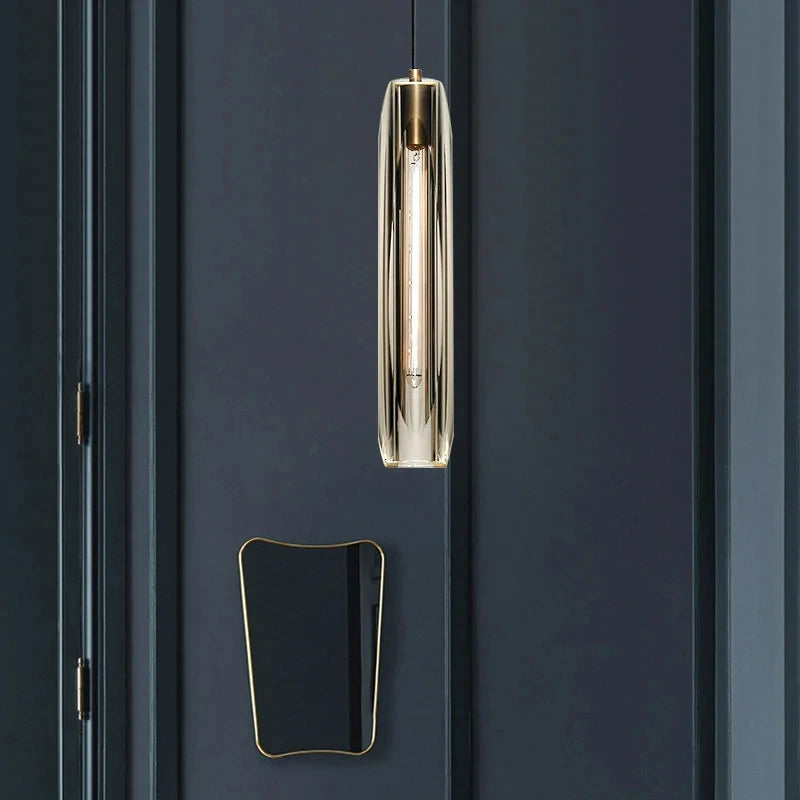suspension en cristal de luxe design long - vue 4 sur 7
