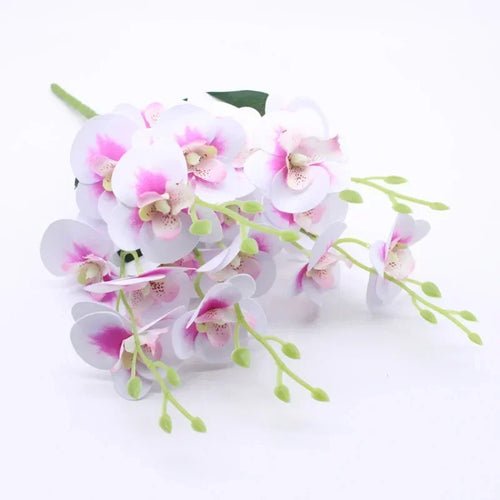 fleurs artificielles 3d décoration orchidée papillon phalaenopsis faux fleurs - vue 16 sur 17