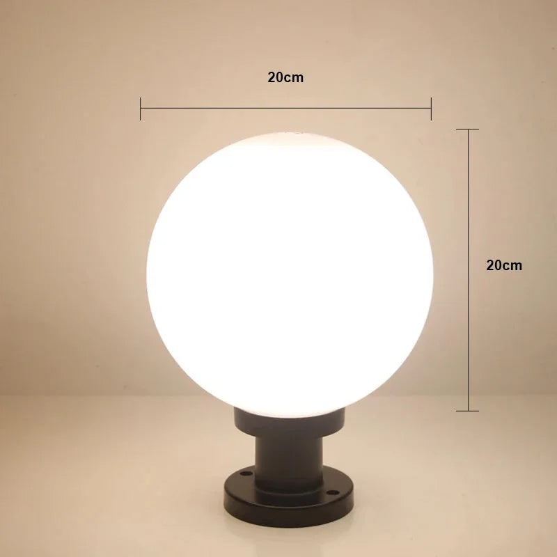 lampe pilier extérieure boule décorative pour éclairage jardin
