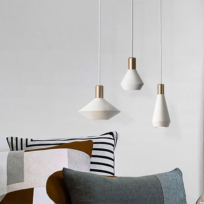 Para Sala De Jantar noir blanc suspension lumières Lustres Lampe pour chambre Lampe Chevet Lampe à main Salon Plafond Lustres