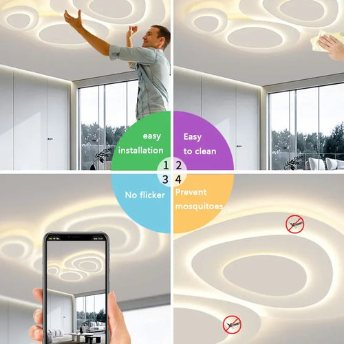 plafonnier led moderne pour décoration intérieure et éclairage élégant - vue 6 sur 16