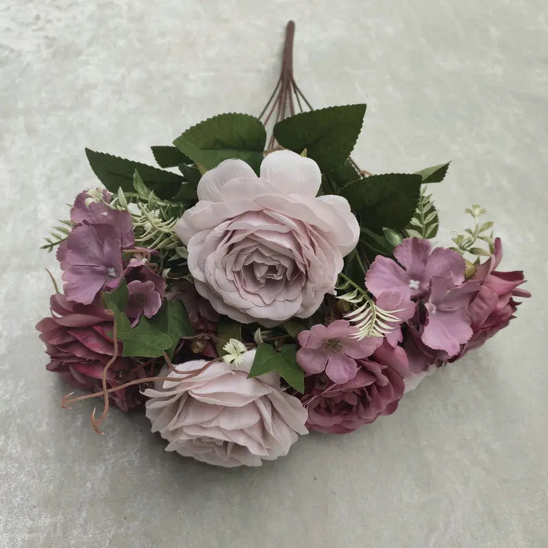 bouquet de roses en soie pour décoration de mariage et jardin - vue 10 sur 15