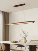 suspension moderne en noyer pour bar avec led décorative